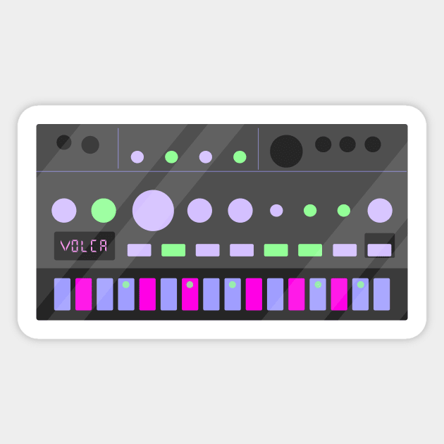 Volca Bass Synthesizer - Glow Sticker by nostrobe